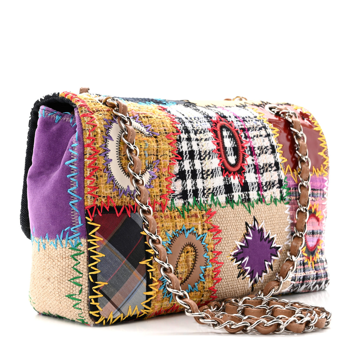 Chanel Patchwork Jumbo Flap Yellow Multicolor 3 of 10