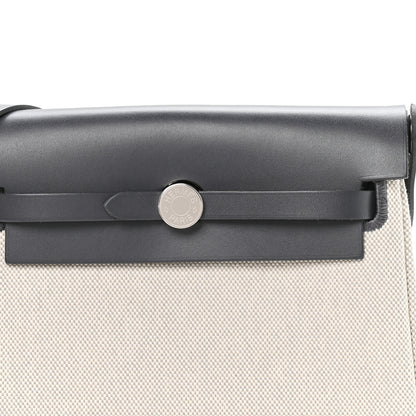 Hermes Military Toile Vache Hunter Herbag Zip Retourne 20 Ecru Bleu Glacier Ardoise 8 of 10