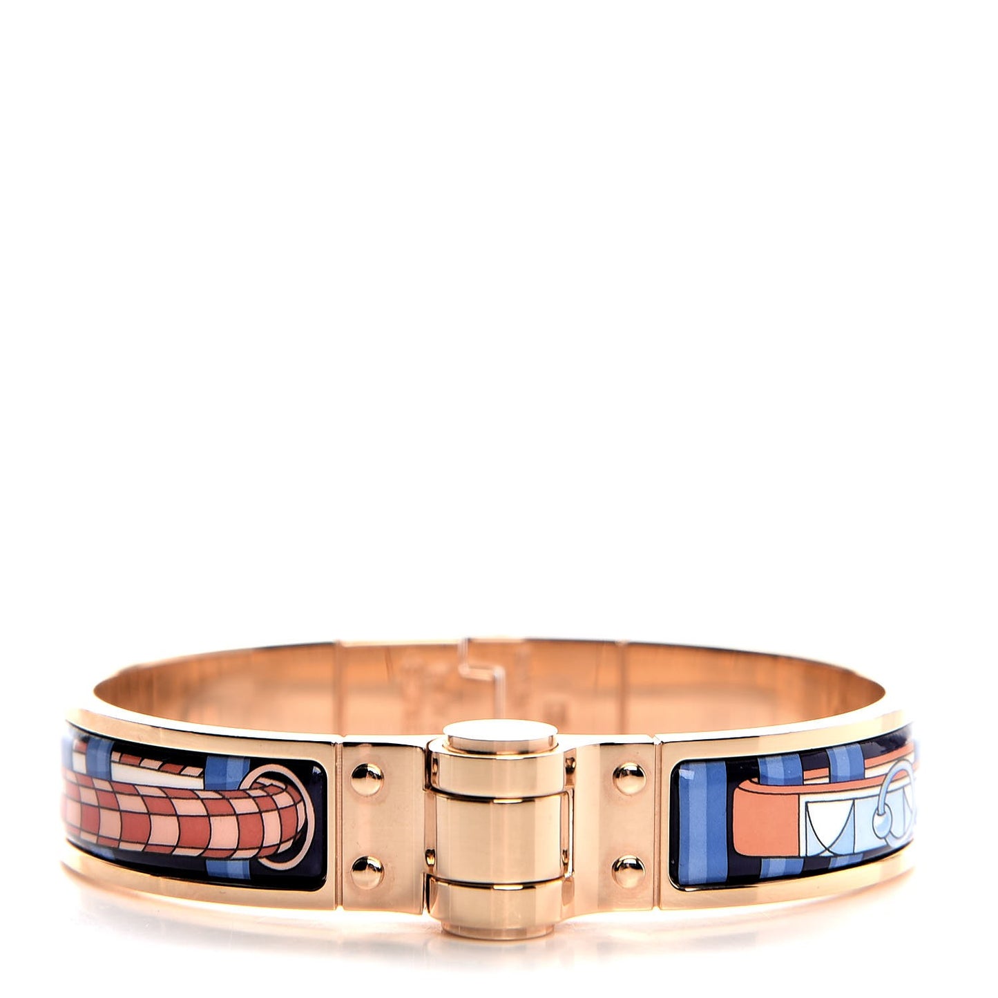 Enamel Printed Narrow Colliers De Chiens Hinged Bracelet S