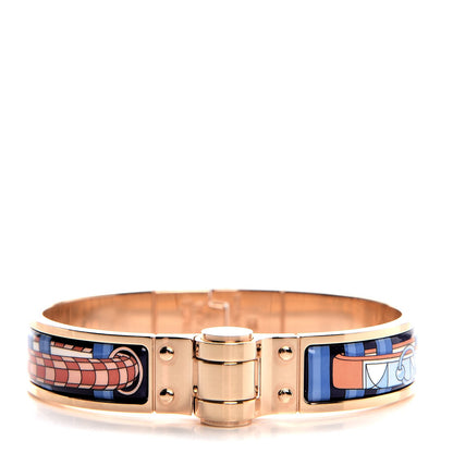 Hermes Enamel Printed Narrow Colliers De Chiens Hinged Bracelet S 1 of 6