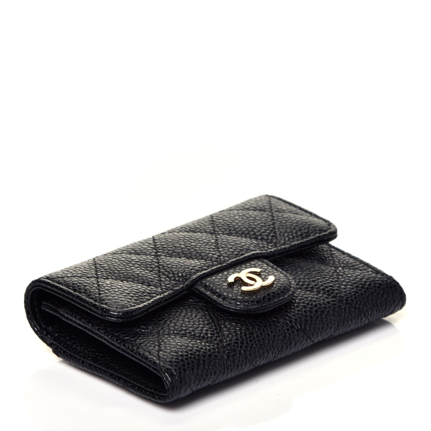 Chanel Caviar Quilted Flap Card Holder Wallet Black 4 of 8