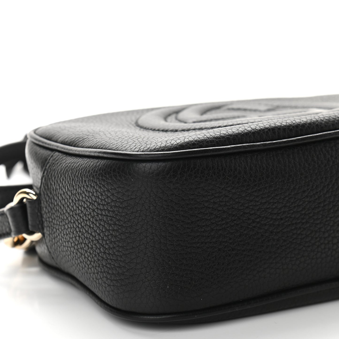 Pebbled Calfskin Small Soho Disco Bag Black