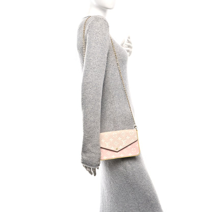 Louis Vuitton Empreinte Spring in the City Felicie Pochette Chain Wallet Pink Beige Yellow 2 of 12