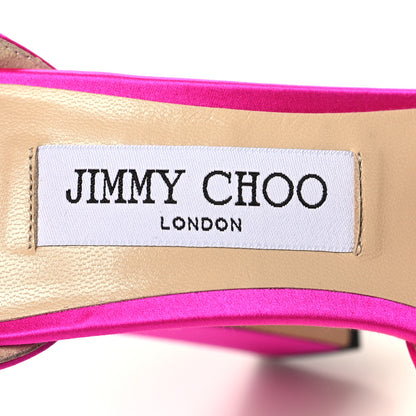 Jimmy Choo Satin Pearl Socorie 120 Sandals 38.5 Fuchsia White 7 of 8