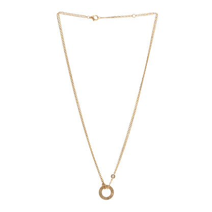 Cartier 18K Yellow Gold 2 Diamond LOVE Necklace 3 of 4