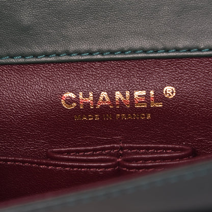 Chanel Calfskin Quilted Brasserie Gabrielle Menu CC Clutch Green 6 of 7