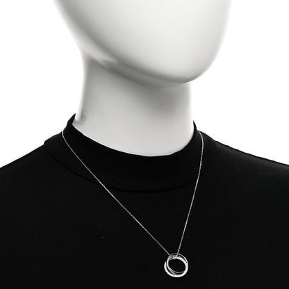 Cartier 18K White Gold Palladium Black Ceramic Diamond Trinity Pendant Necklace 2 of 5