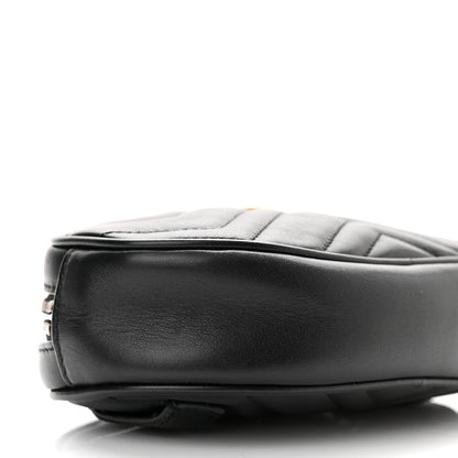 Gucci Calfskin Matelasse GG Marmont Belt Bag 85 34 Black 10 of 11