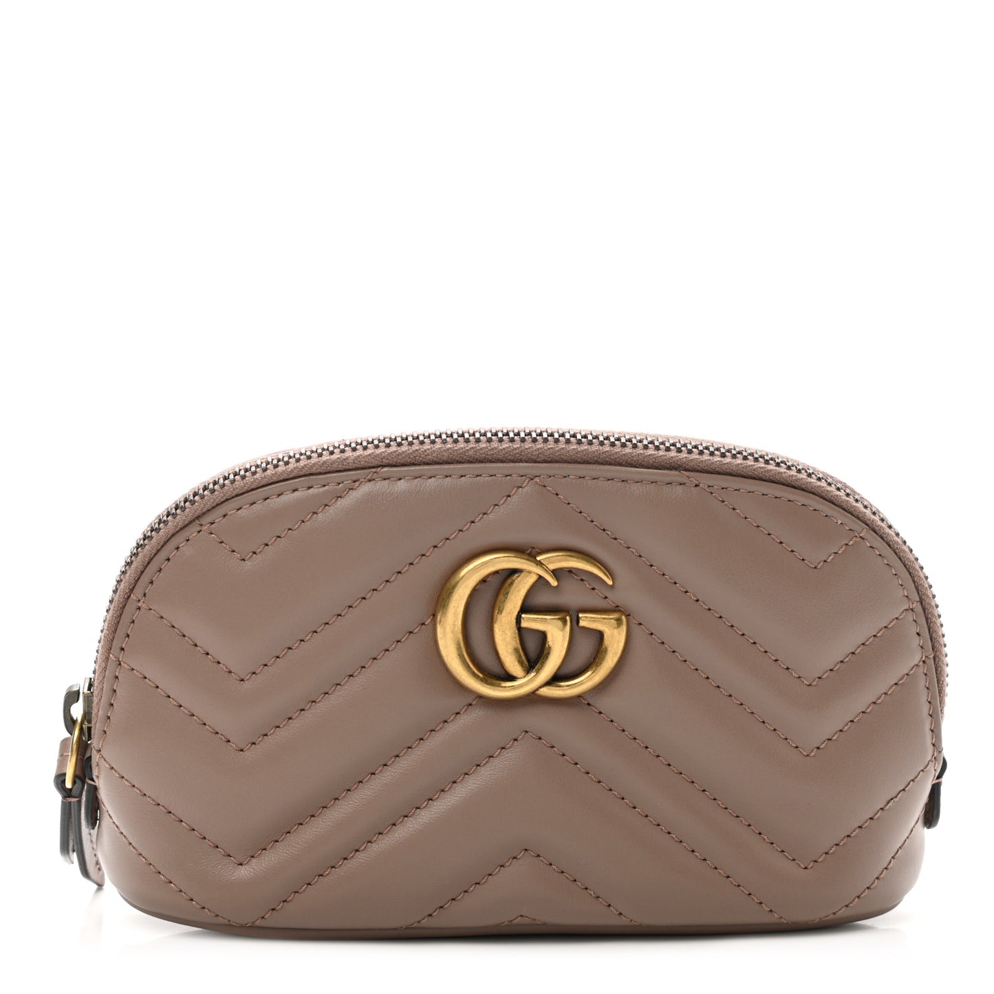 Calfskin Matelasse GG Marmont Pouch Cosmetic Case Porcelain Rose
