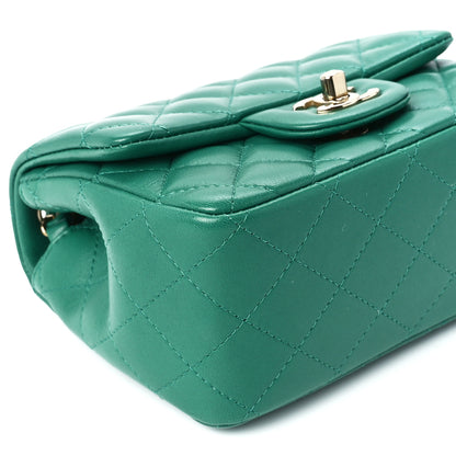 Chanel Lambskin Quilted Mini Square Flap Green 10 of 11
