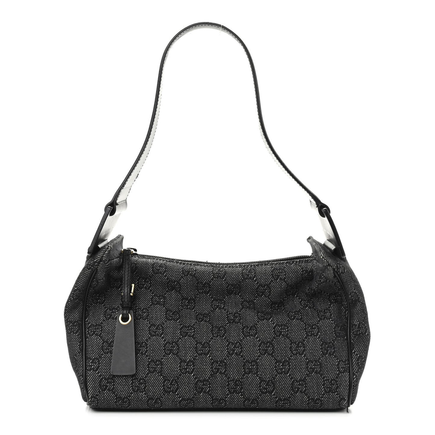 Denim Monogram GG Signature Shoulder Bag Black