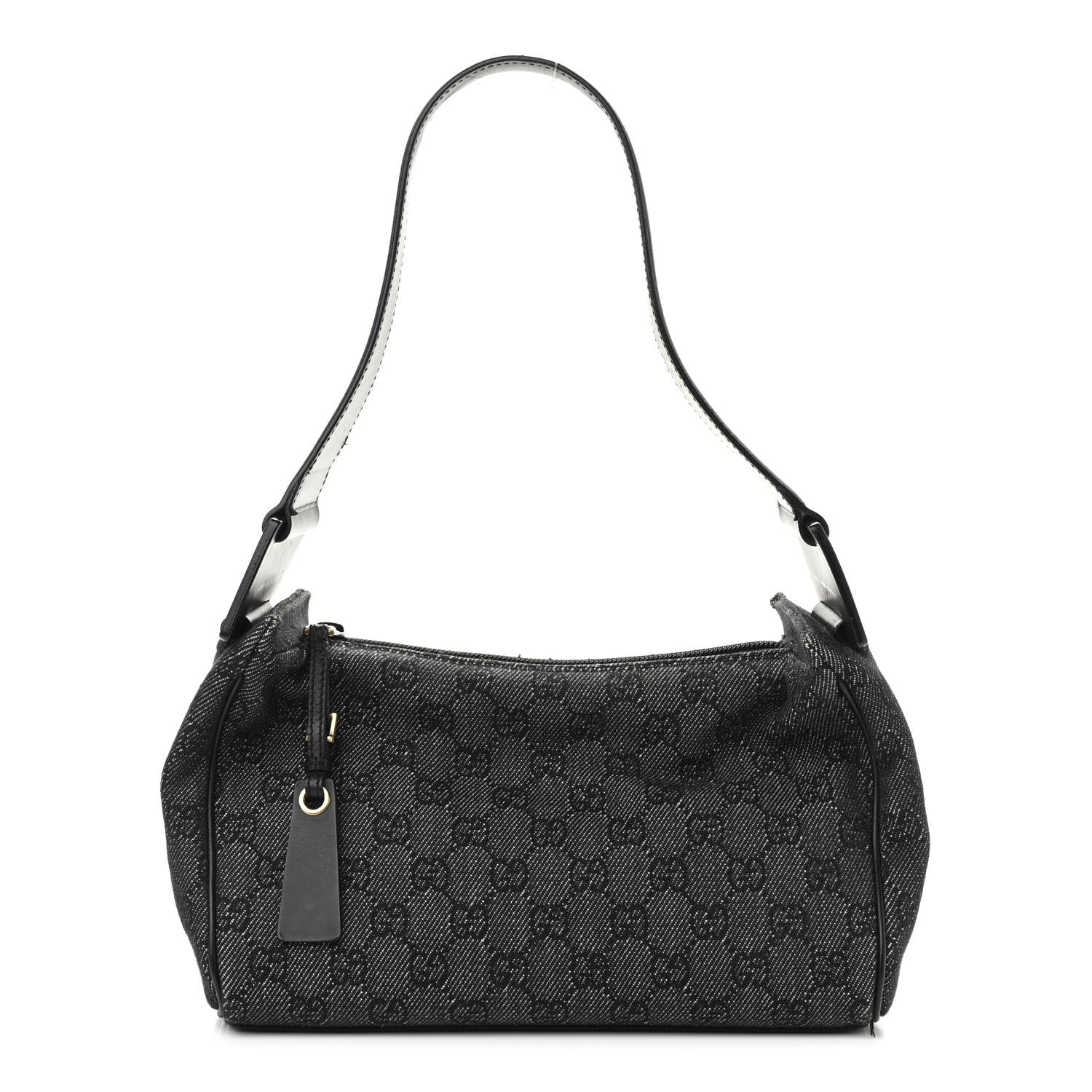 Gucci Denim Monogram GG Signature Shoulder Bag Black 1 of 11