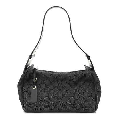 Gucci Denim Monogram GG Signature Shoulder Bag Black 1 of 11
