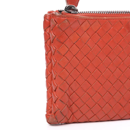 Bottega Veneta Nappa Intrecciato Double Zip Clutch Geranium 11 of 12