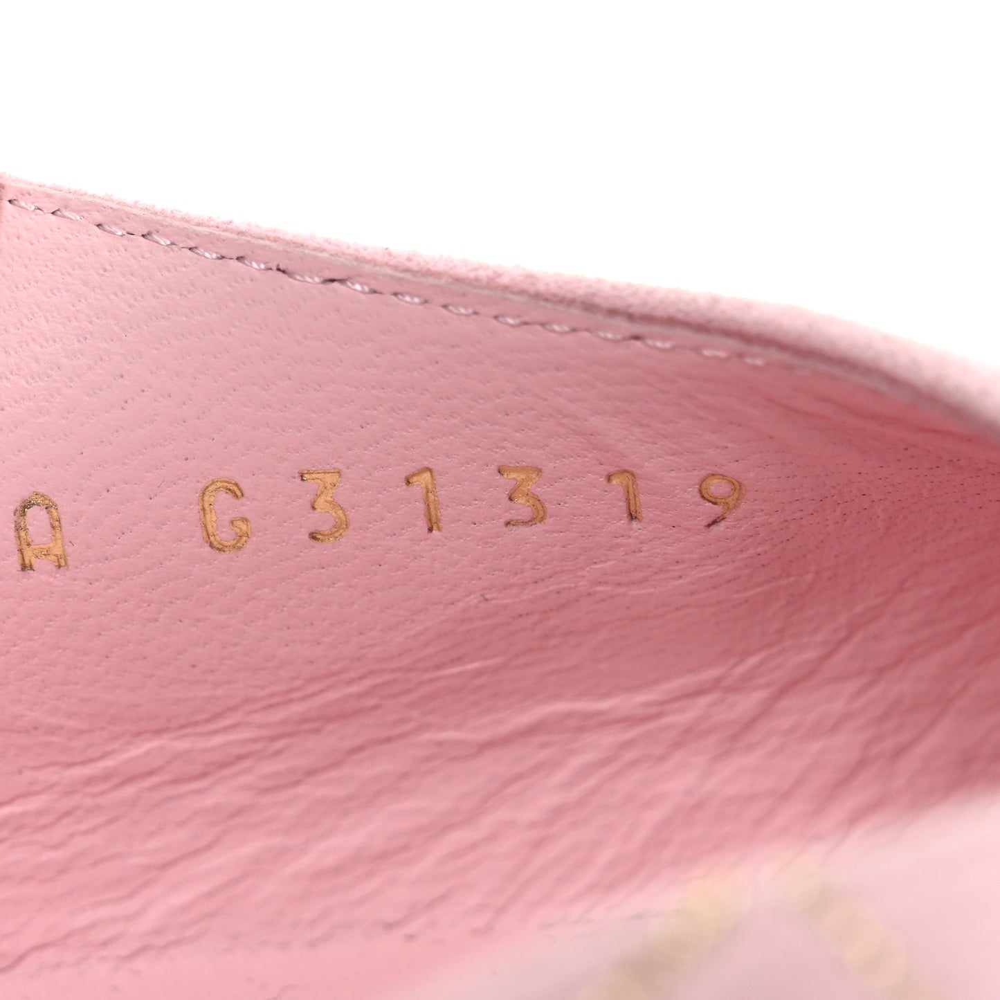 Suede Crystal Grosgrain Cap Toe CC Slingback Flats 39 Pink Gold Black