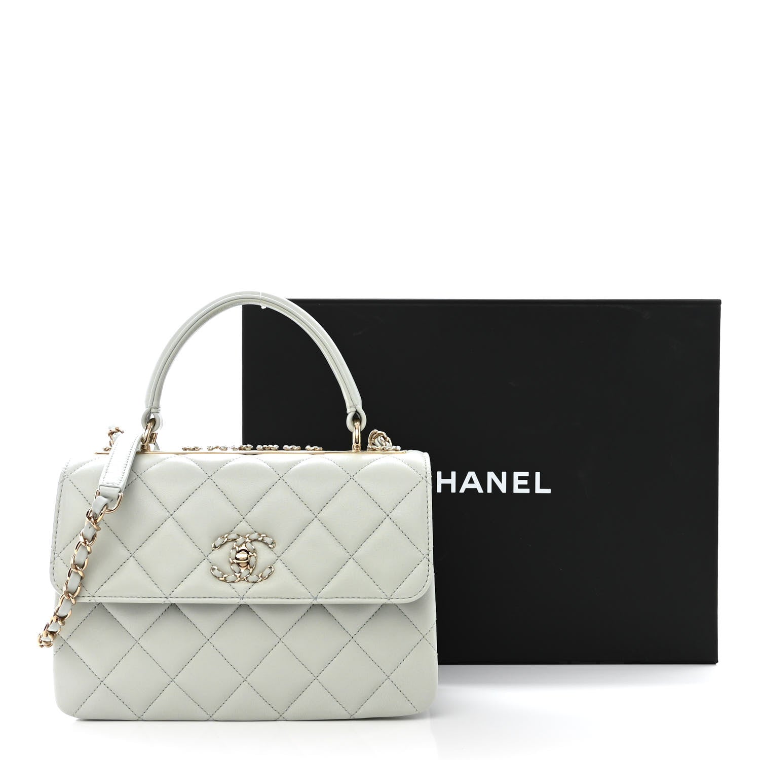 Chanel Lambskin Quilted Small Trendy Chain CC Flap Dual Handle Bag Light Blue 11 of 11