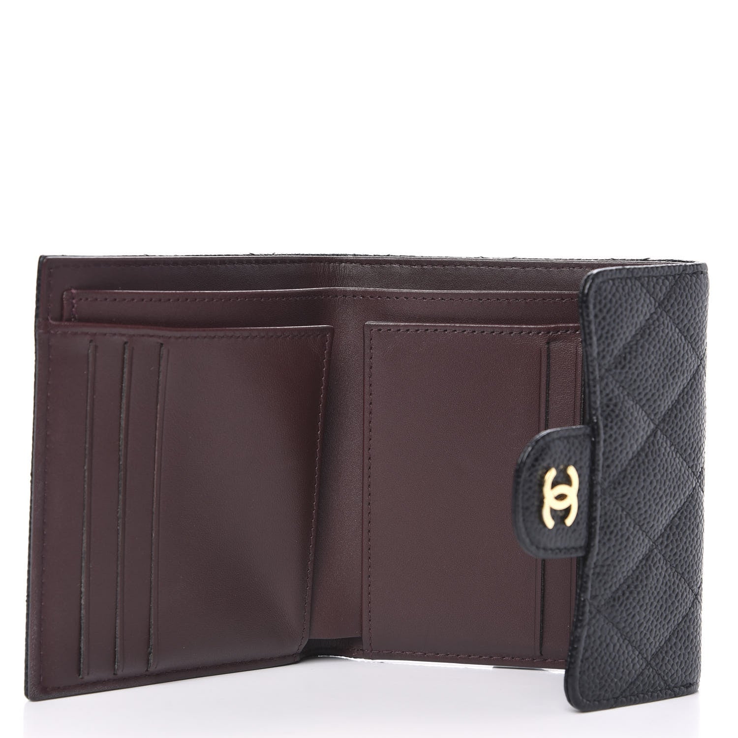 Chanel Caviar Quilted Compact Flap Wallet Black 5 of 9