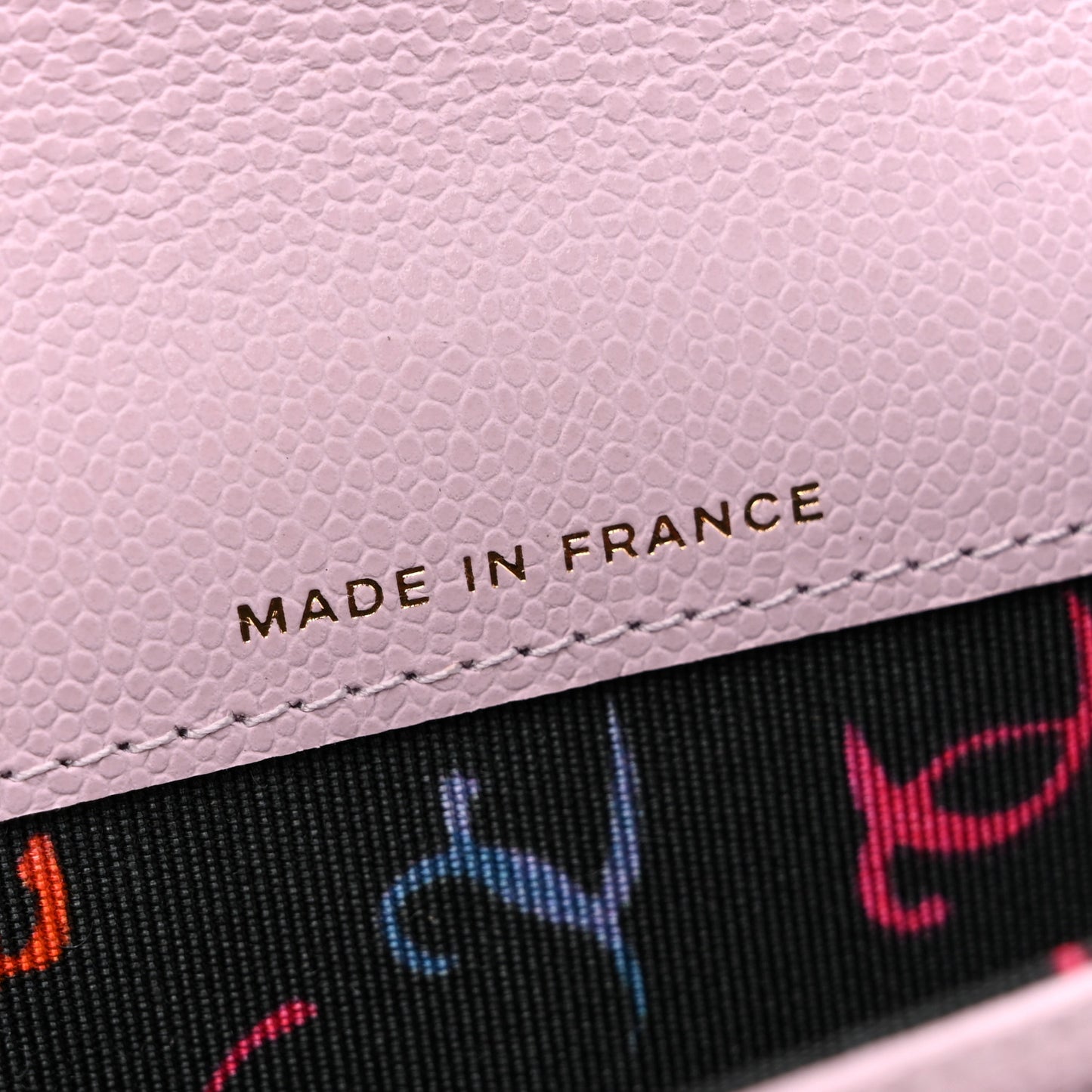 Caviar Quilted Flap Card Holder Wallet Light Purple