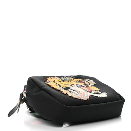 Gucci Canvas Web Tiger Embroidered Messenger Bag Black 3 of 9
