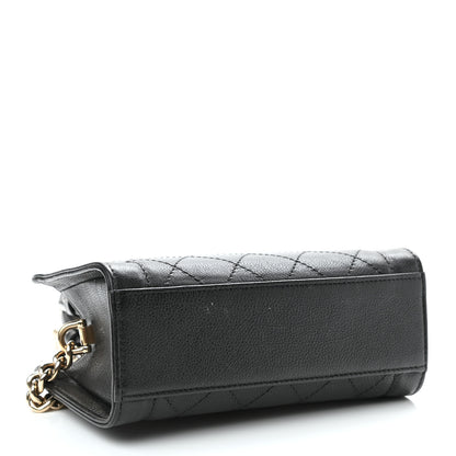 Chanel Grained Calfskin Stitched Mini Label Click Shopper Tote Black 4 of 13