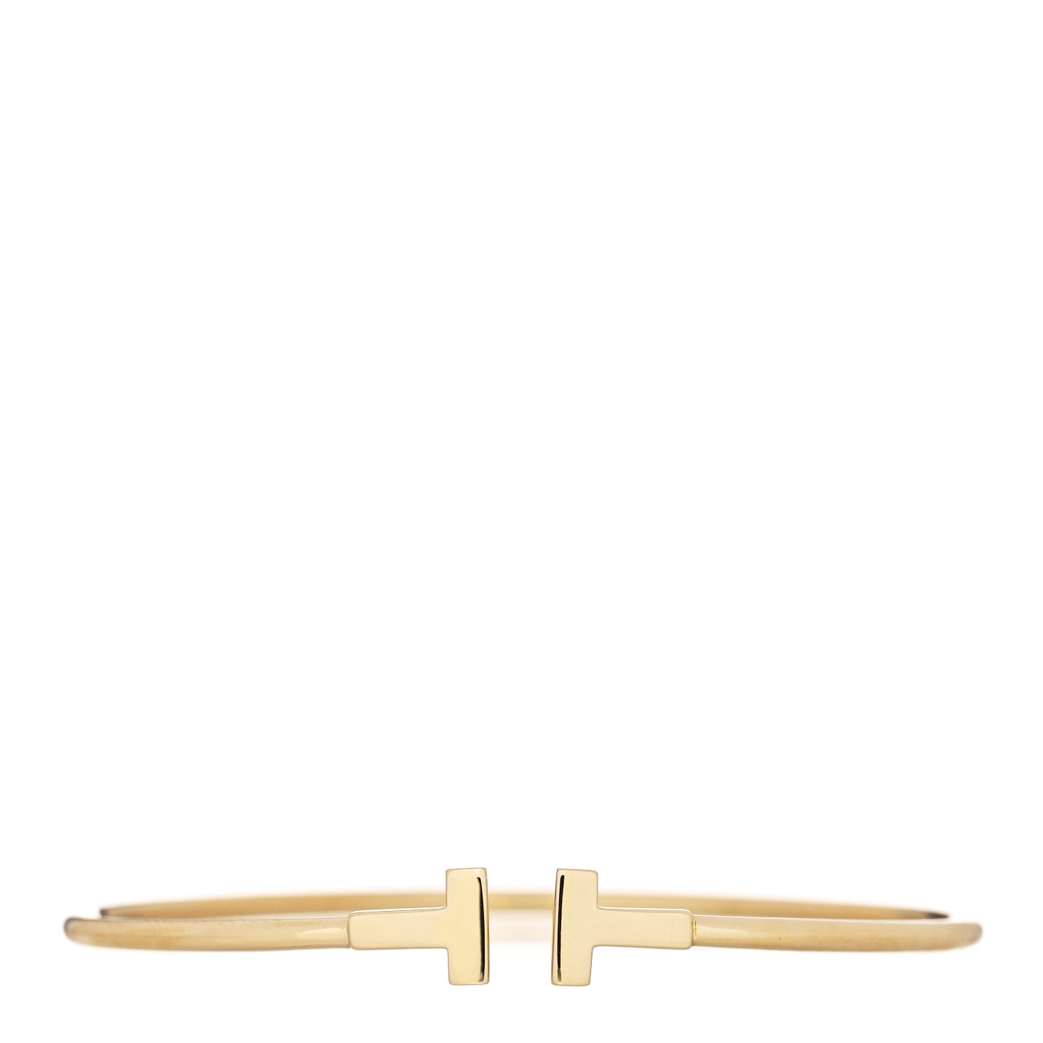 Tiffany 18K Yellow Gold Narrow T Wire Bracelet 1 of 4