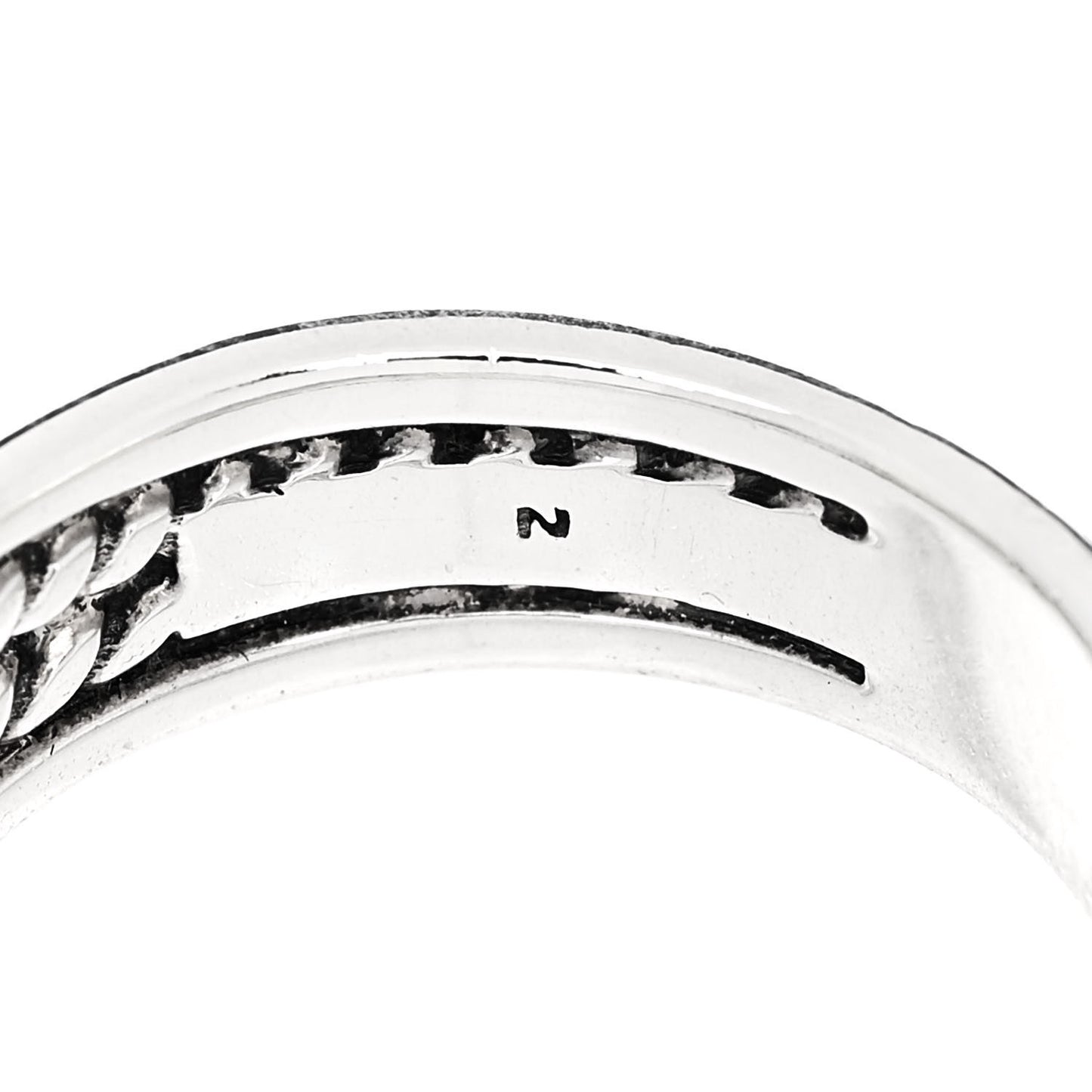 Sterling Silver Diamond X Crossover Ring 53 6.25