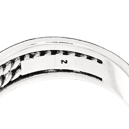 David Yurman Sterling Silver Diamond X Crossover Ring 53 6.25 5 of 5