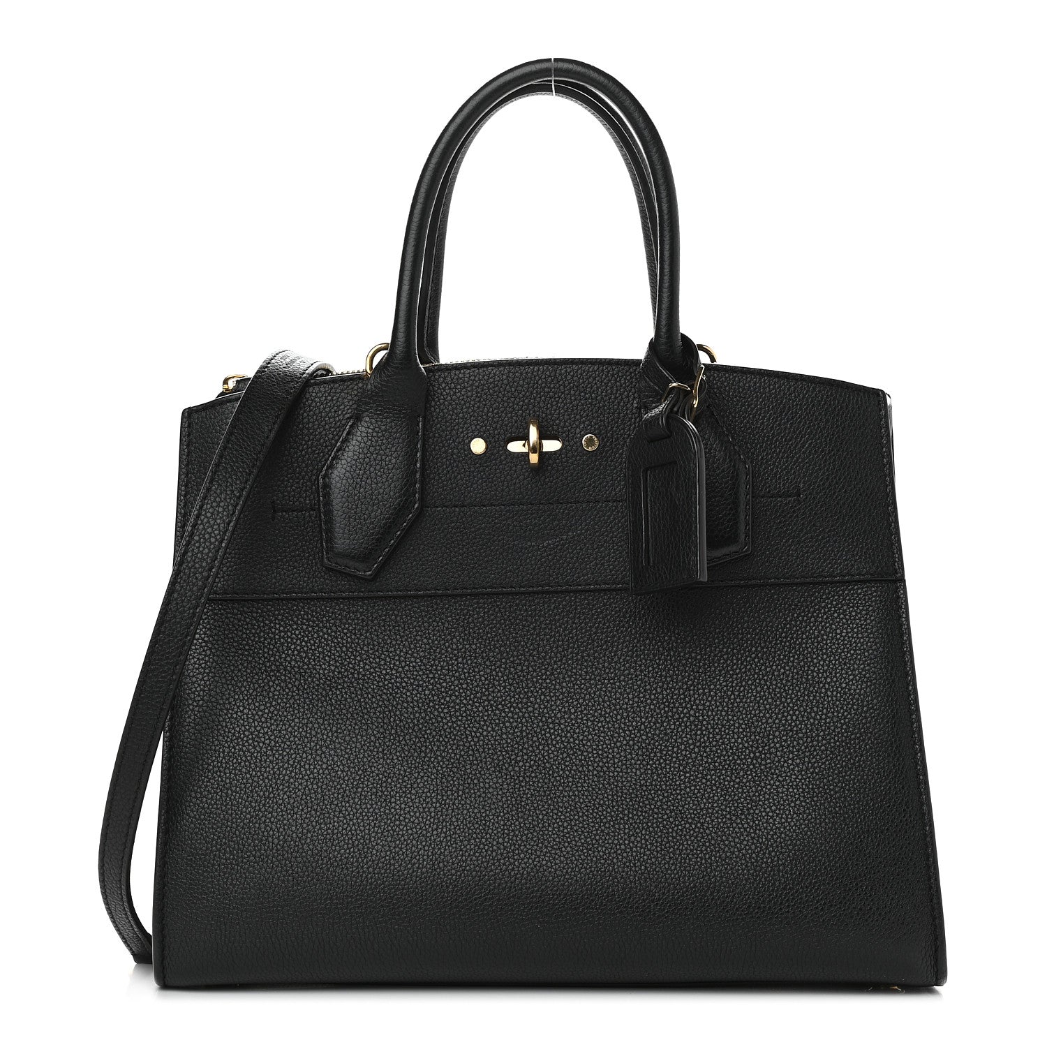 Louis Vuitton Calfskin City Steamer MM Black 1 of 16