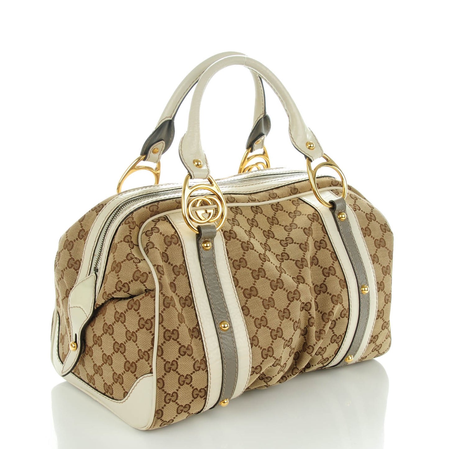 Monogram Medium Interlocking Boston Off White
