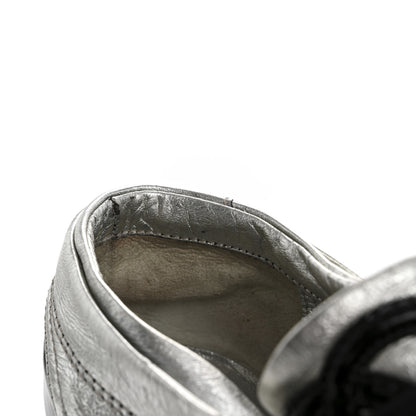 Chanel Metallic Lambskin Patent Cap Toe CC Sneakers 38.5 Silver Black 12 of 12