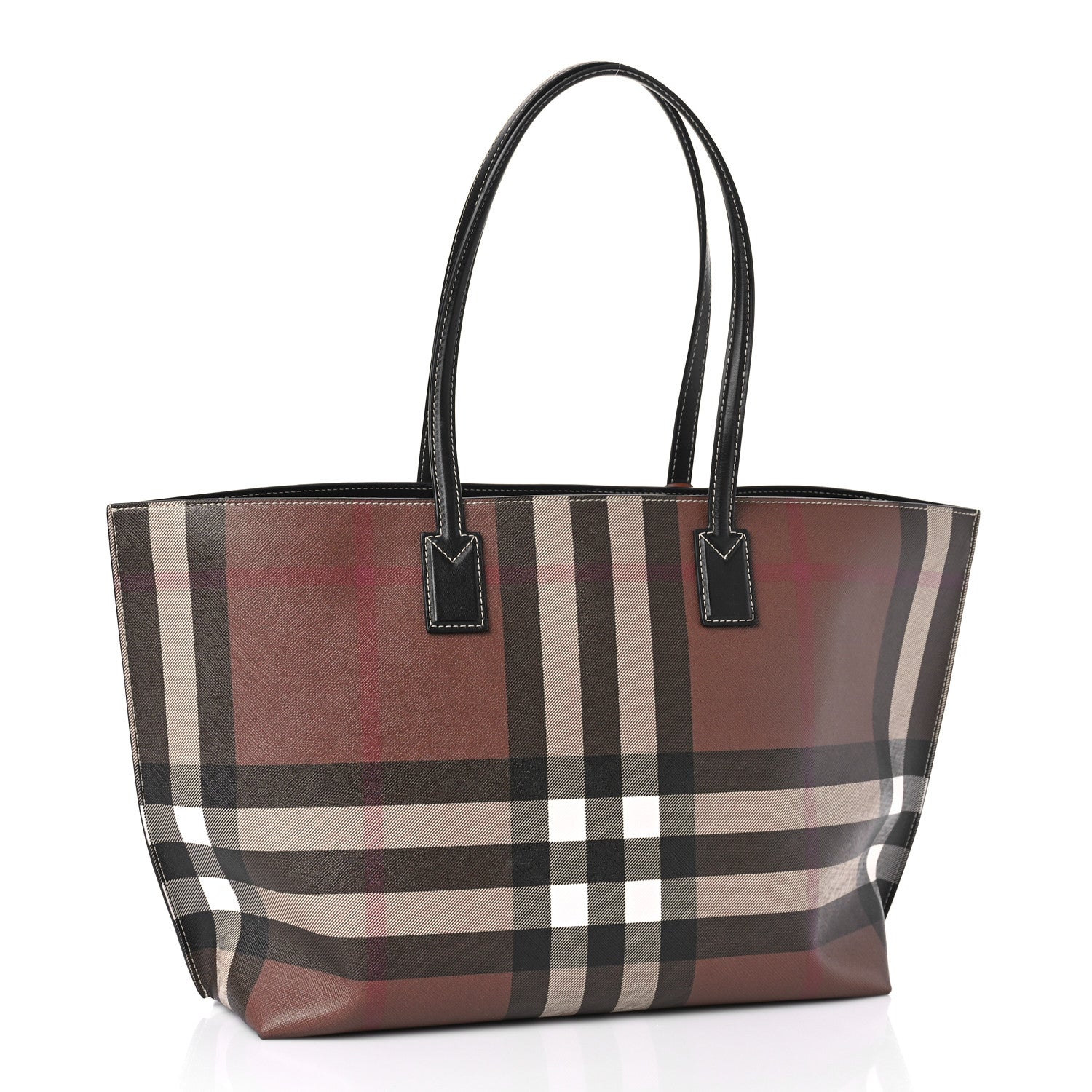 Burberry E-Canvas Check Medium Soft TB Tote Dark Birch Brown 3 of 8