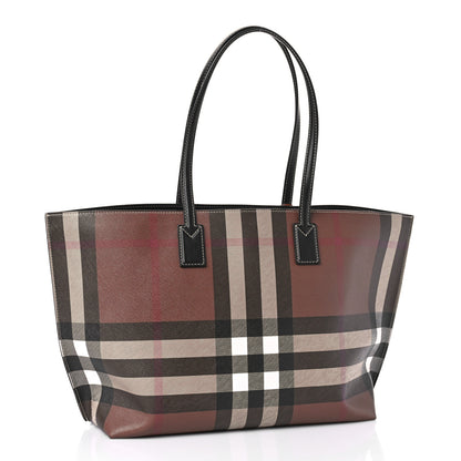Burberry E-Canvas Check Medium Soft TB Tote Dark Birch Brown 3 of 8