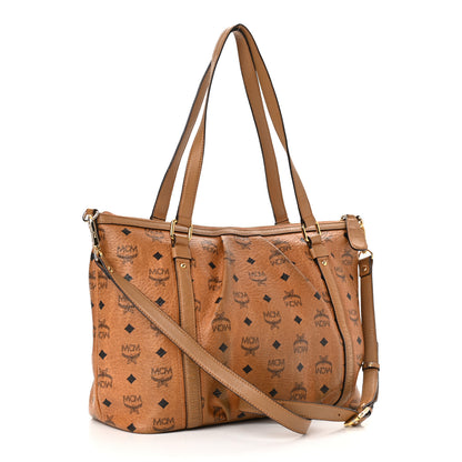 MCM Visetos Studded Medium Essentials Shopper Tote Cognac 3 of 12