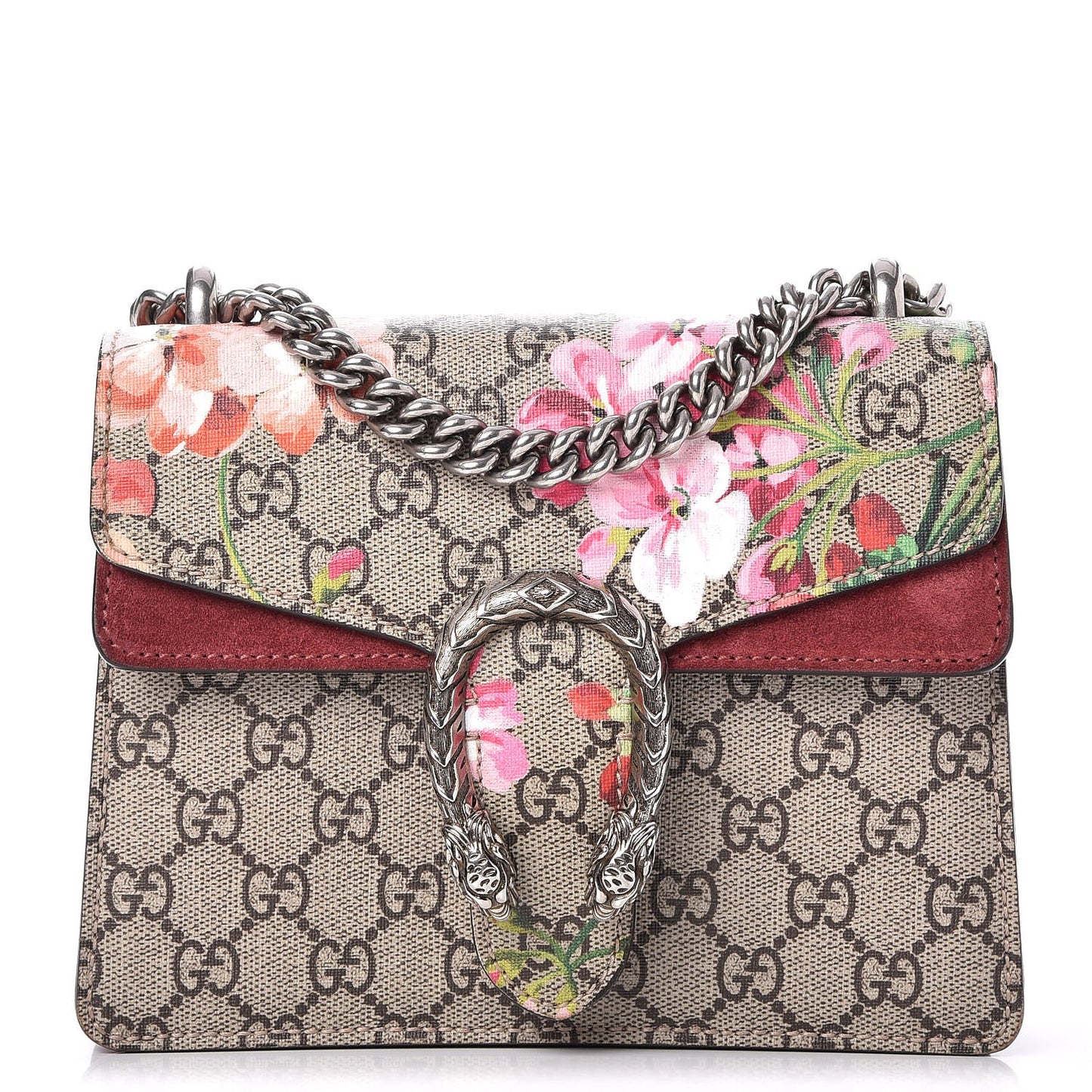 GG Supreme Monogram Blooms Mini Dionysus Shoulder Bag Beige Multicolor Dry Rose