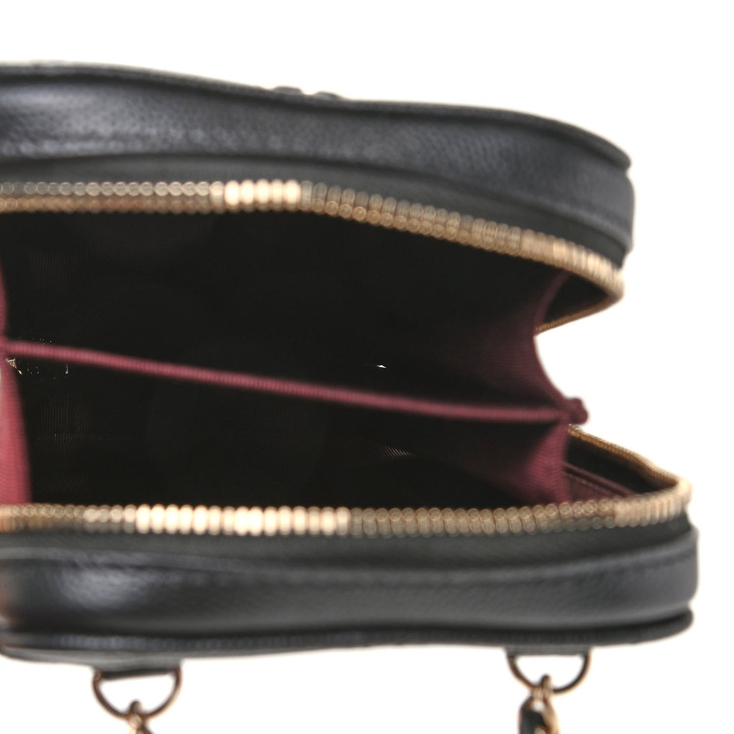 Caviar Quilted Zip Phone Case Black