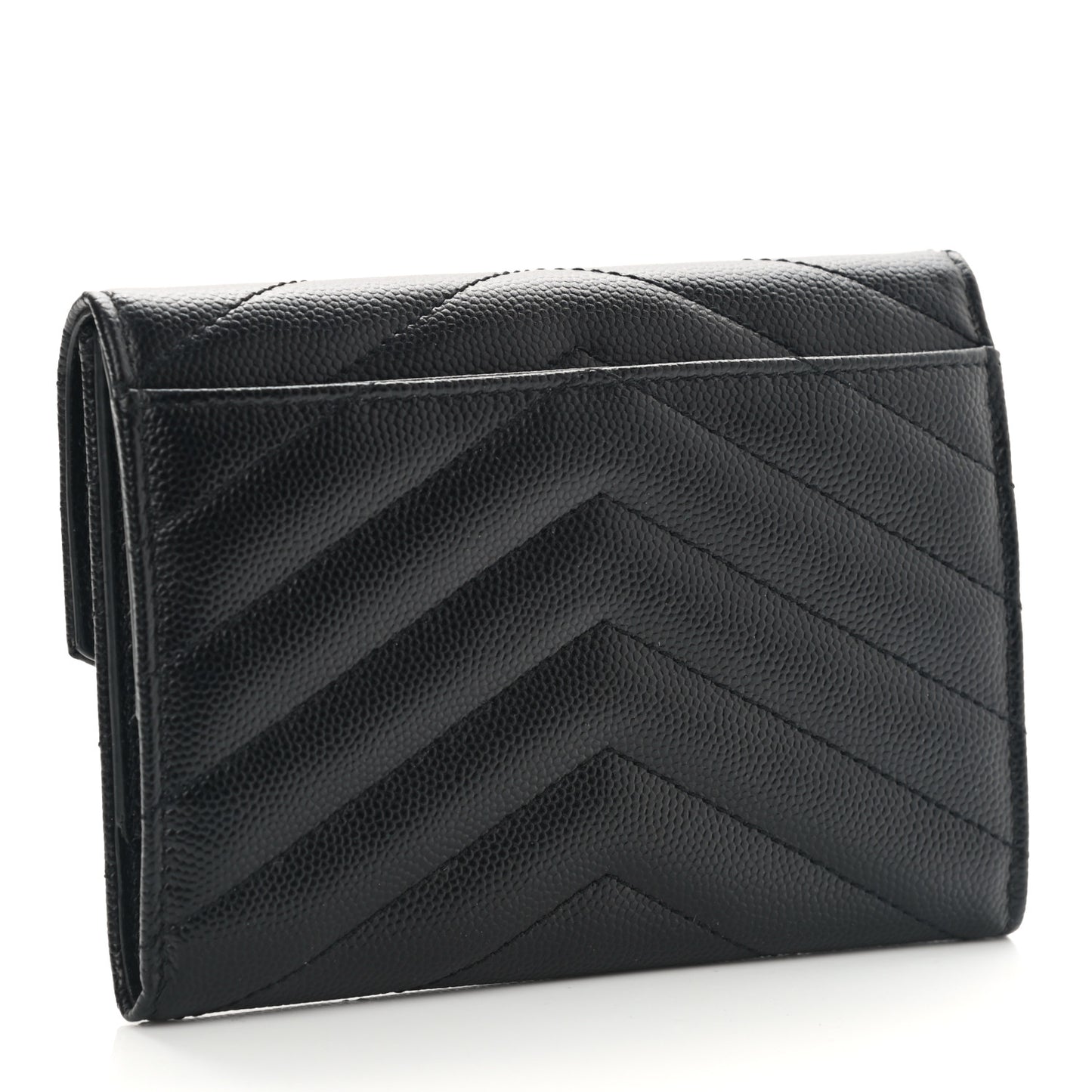 Grain De Poudre Matelasse Chevron Small Monogram Passport Case Black