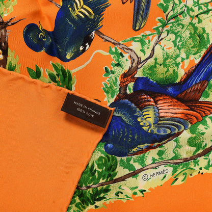 Hermes Silk Equateur Scarf 90 Orange Vert Bleu 2 of 5