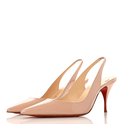 Christian Louboutin Patent Clare Sling 80 Pumps 38 Nude 3 of 7