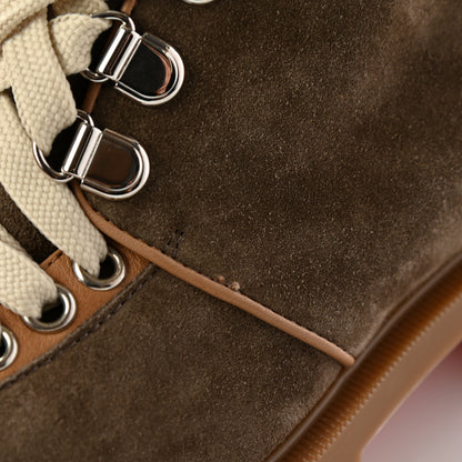 Christian Louboutin Suede Calfskin Macademia Biker Boots 37 Taupe 8 of 9