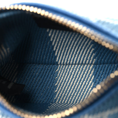 Fendi Denim Effect Fabric Jacquard FF 1974 Nano Fendigraphy Hobo Charm Blue White 5 of 10