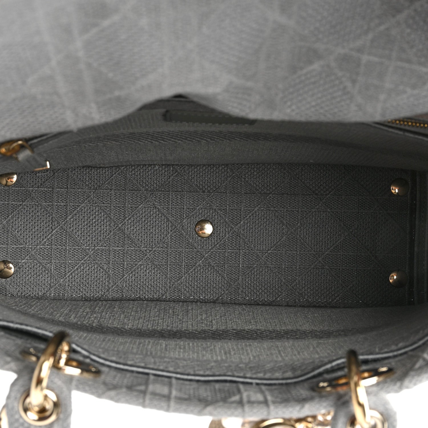 Christian Dior Canvas Embroidered Cannage Lady D-Lite Gray 5 of 18