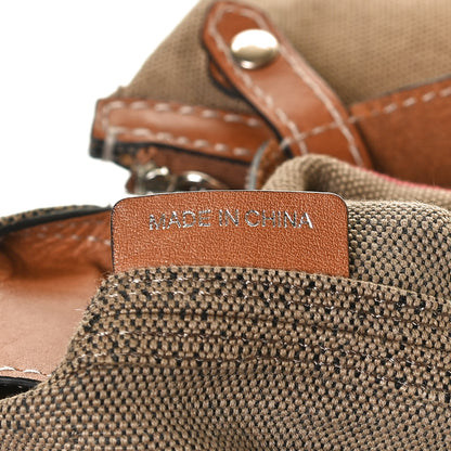 Burberry Canvas Mega Check Medium Ashby Hobo Saddle Brown 9 of 13