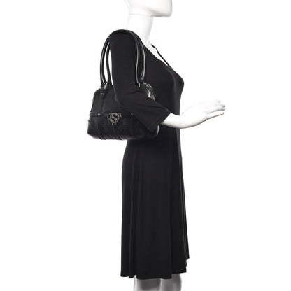 Gucci Perforated Calfskin Reins Tote Black 2 of 12