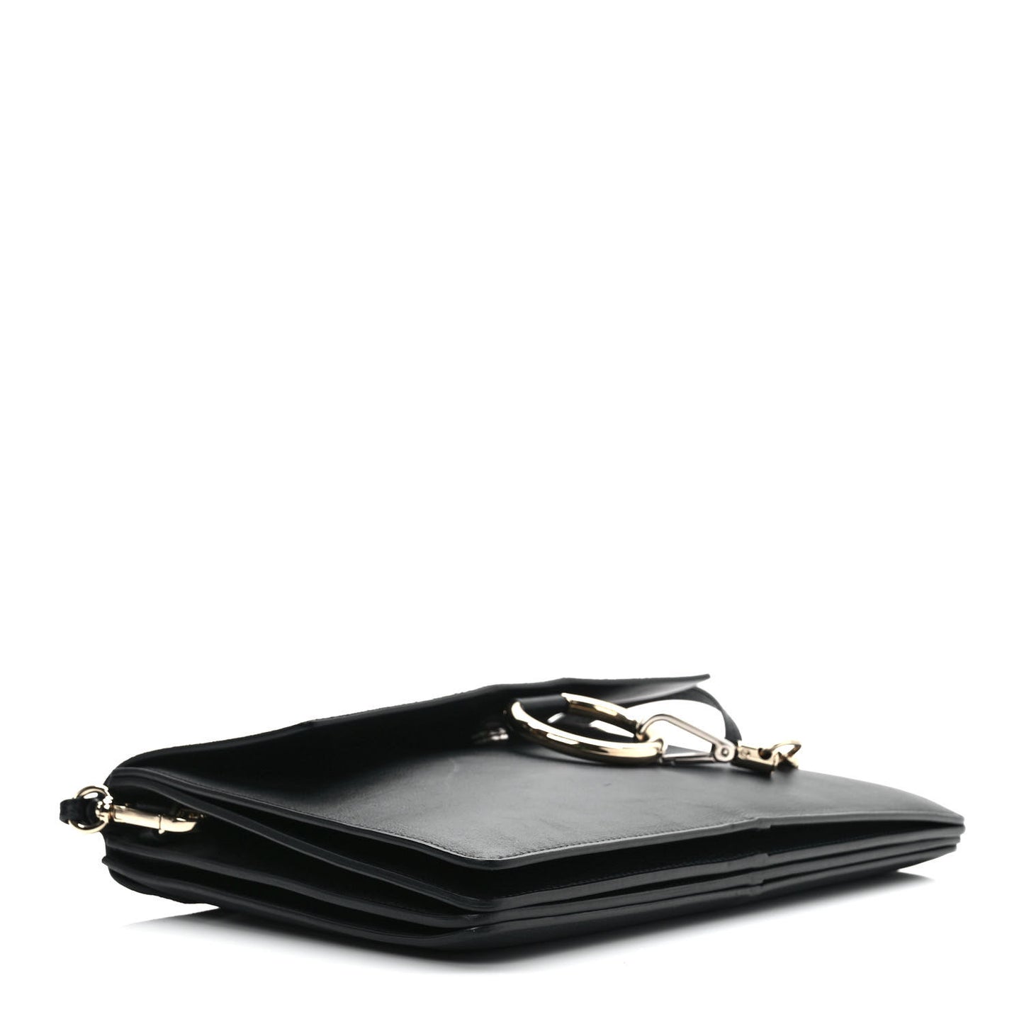 Suede Calfskin Medium Faye Shoulder Bag Black