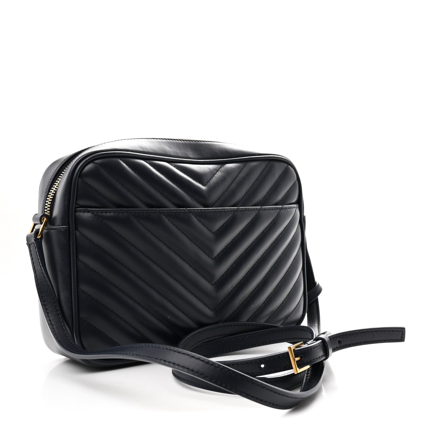 Saint Laurent Calfskin Matelasse Monogram Lou Camera Bag Deep Marine 3 of 10