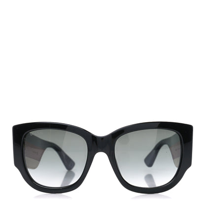 Gucci Acetate Web Oversized Frame Rectangle Sunglasses GG0276S Black Multicolor 2 of 9