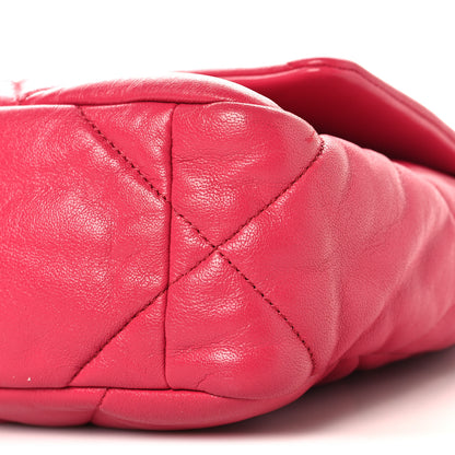 Chanel Lambskin Quilted Medium Chanel 19 Flap Dark Pink 10 of 10
