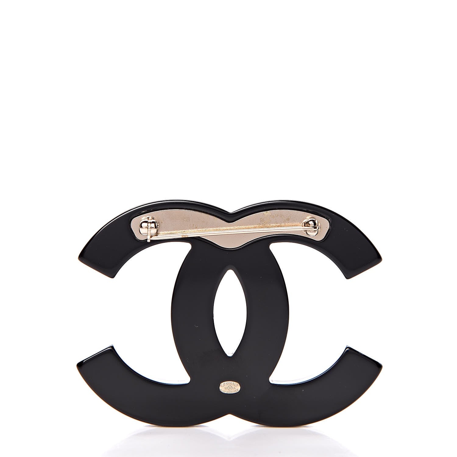 Chanel Resin Metal CC Brooch Blue Black 3 of 5