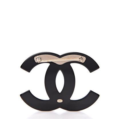 Chanel Resin Metal CC Brooch Blue Black 3 of 5