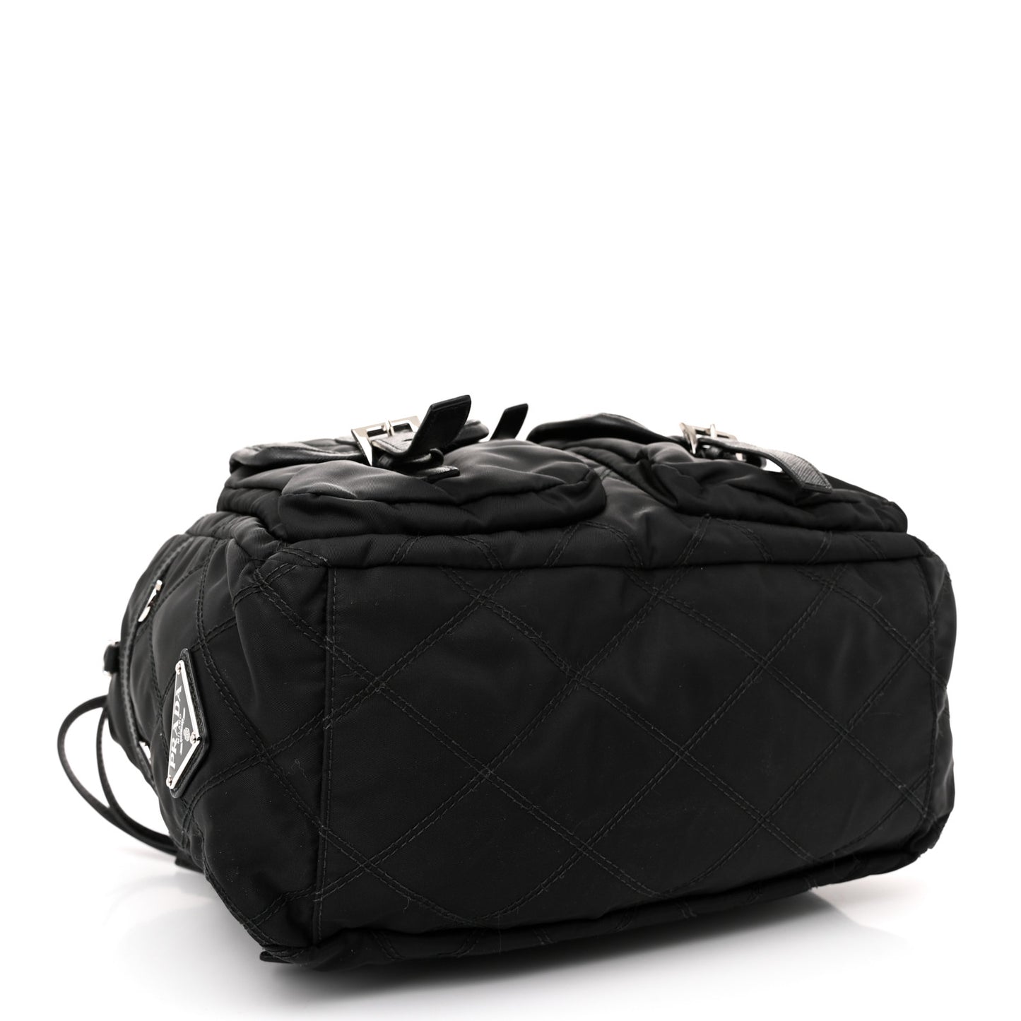 Tessuto Nylon Saffiano Vela Quilted Backpack Black